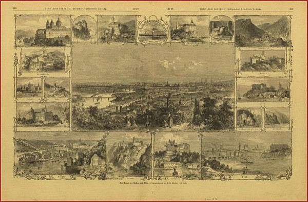 Karl Winkler: Die Donau von Passau nach Wien. Holzstich aus „Ueber Land und Meer. Allgemeine Illustrirte Zeitung“ [vor 1874]